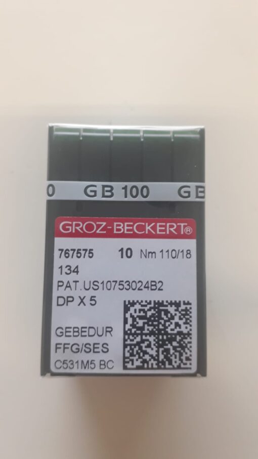 Agulha Groz Beckert DPx5 GEBEDUR para Reta Industrial 110/18 (100 unidades)